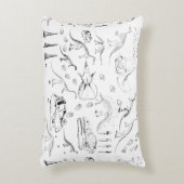 恐竜の化石骨パターン アクセントクッション (正面(垂直))