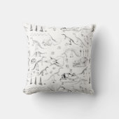 恐竜の化石骨パターン クッション (正面)