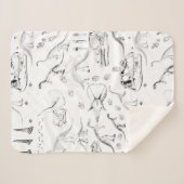 恐竜の化石骨パターン シェルパブランケット (正面(横))