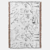 恐竜の化石骨パターン スローブランケット (正面縦)