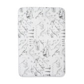 恐竜の化石骨パターン バスマット (正面縦)