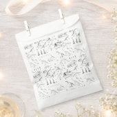 恐竜の化石骨パターン フェイバーバッグ (クリップ留めされた状態)