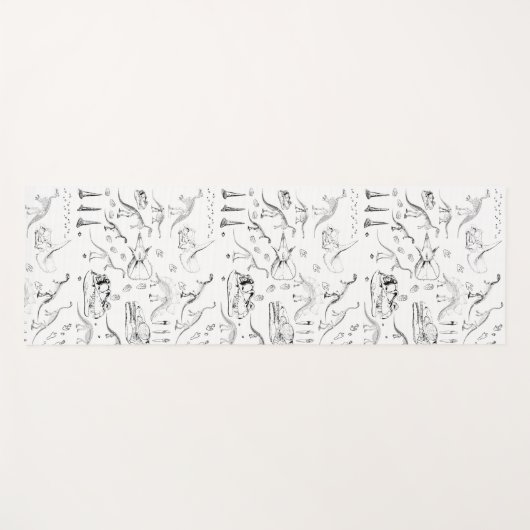 恐竜の化石骨パターン ヨガマット (正面(横))