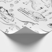 恐竜の化石骨パターン ラッピングペーパー (角)