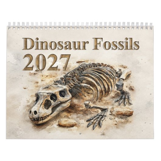 恐竜の化石 – 先史時代の化石 2027 カレンダー (カバー)