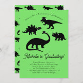 恐竜の卒業パーティー 招待状 (正面/裏面)