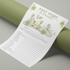 恐竜の単語スクランブル赤ちゃんシャワーゲーム