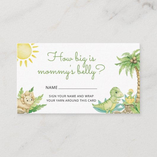 恐竜の卵かわいいママの腹の大きさ エンクロージャーカード (正面)