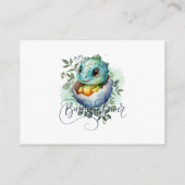 恐竜の卵かわいい水の色離れの赤ちゃんシャワー エンクロージャーカード (裏面)