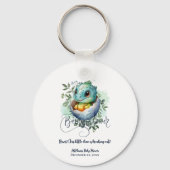 恐竜の卵かわいい水の色離れの赤ちゃんシャワー キーホルダー (正面)