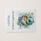 恐竜の卵かわいい水の色離れの赤ちゃんシャワー ジグソーパズル (横)