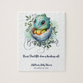 恐竜の卵かわいい水の色離れの赤ちゃんシャワー ジグソーパズル (縦)