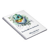 恐竜の卵かわいい水の色離れの赤ちゃんシャワー ノートブック (右側)