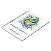 恐竜の卵かわいい水の色離れの赤ちゃんシャワー ノートブック (左側)