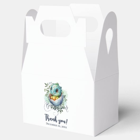 恐竜の卵かわいい水の色離れの赤ちゃんシャワー フェイバーボックス (オープン)