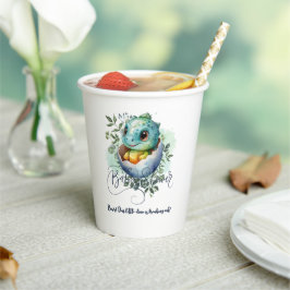 恐竜の卵かわいい水の色離れの赤ちゃんシャワー 紙コップ