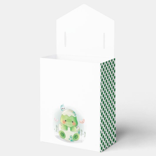 恐竜の卵かわいい水彩少年の赤ちゃんシャワー フェイバーボックス (オープン)