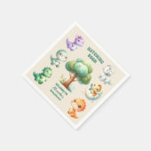 恐竜の卵かわいい水彩赤ちゃんシャワー スタンダードカクテルナプキン (角)