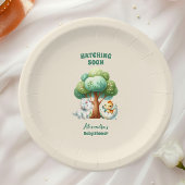 恐竜の卵かわいい水彩赤ちゃんシャワー ペーパープレート