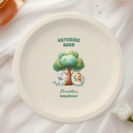 恐竜の卵かわいい水彩赤ちゃんシャワー ペーパープレート