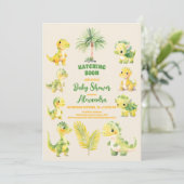 恐竜の卵とってもかわいい水彩ベイビーシャワー招待状 招待状 (スタンド正面)