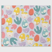 恐竜の卵と足跡 ラッピングペーパー (フラット)