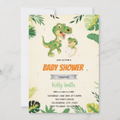 恐竜の卵のベビーシャワーの招待状 招待状 (正面)