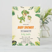 恐竜の卵のベビーシャワーの招待状 招待状 (スタンド正面)