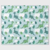 恐竜の卵の包装紙の空色か緑またはミント ラッピングペーパー (フラット)