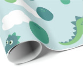 恐竜の卵の包装紙の空色か緑またはミント ラッピングペーパー (ロールコーナー)