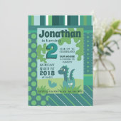 恐竜の卵の子の誕生パーティーの招待 招待状 (スタンド正面)