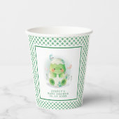 恐竜の卵の水の色の赤ちゃんシャワー 紙コップ (正面)