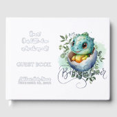 恐竜の卵の水の色離れの赤ちゃんシャワー箔 ゲストブック (正面)