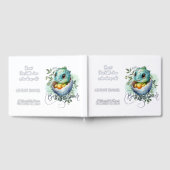 恐竜の卵の水の色離れの赤ちゃんシャワー箔 ゲストブック (全面)