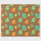 恐竜の卵プレヒストリックキッズパーティーラップ ラッピングペーパー (フラット)