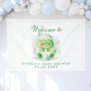 恐竜の卵 かわいいベビーシャワーのウェルカムバナー 横断幕