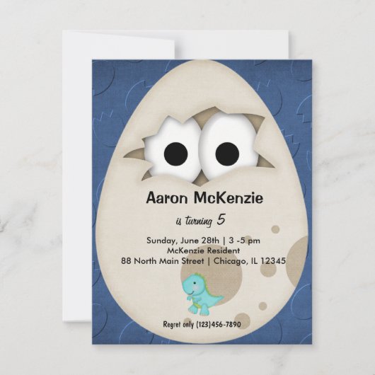 恐竜の卵 招待状 (正面)