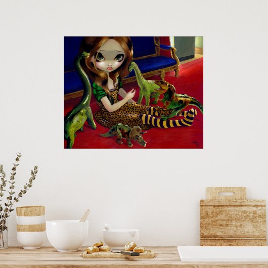 恐竜の友人3アートプリントファンタジーローブローゴシック ポスター (キッチン)