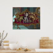 恐竜の友人I低眉ゴシックファンタジープリント ポスター (キッチン)