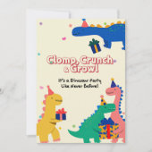恐竜の友達の誕生日招待状 招待状 (正面)