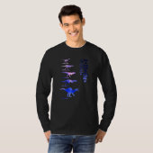 恐竜の双足類型銀河系 Tシャツ (正面フル)