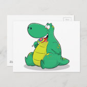 恐竜の可愛い食べ棒つきキャンデー飴 ポストカード (正面/裏面)