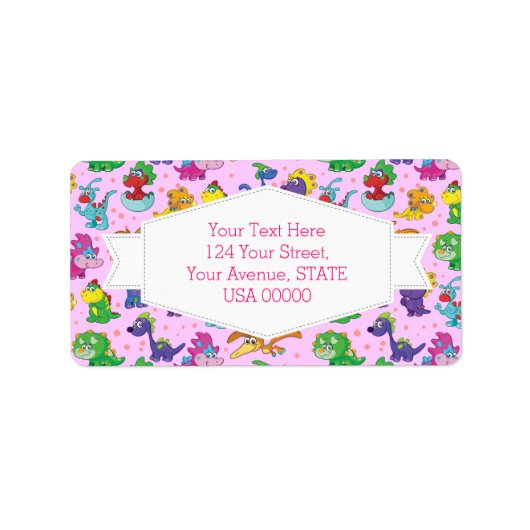 恐竜の可愛さかわいいExvasanza ラベル (正面)