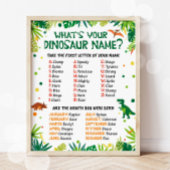 恐竜の名前のパーティーゲームのポスター ポスター