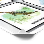 恐竜の名前の光沢のあるポスター ポスター (コーナー)