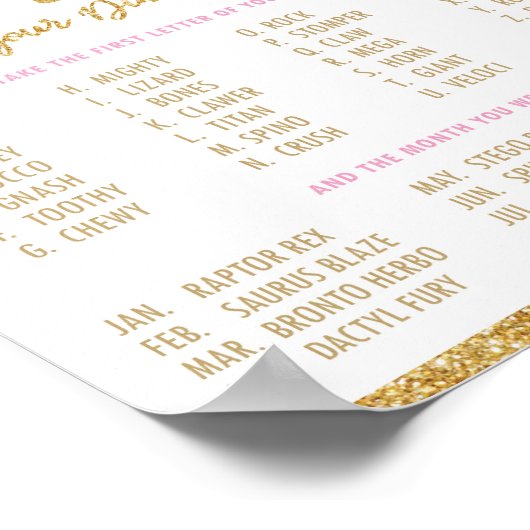 恐竜の名前の誕生日パーティーゲームとは ポスター (角)