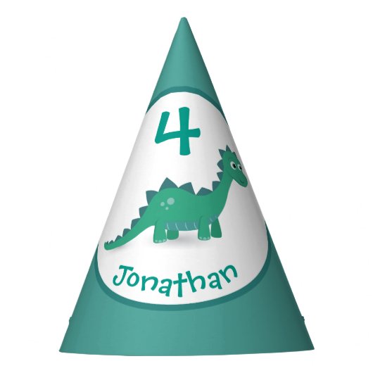 恐竜の名前入りな誕生会の帽子 パーティーハット (正面)