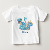 恐竜の名前入りカスタマイズ ベビーTシャツ (正面)