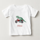 恐竜の名前入りカスタマイズ ベビーTシャツ (正面)