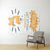 恐竜の咆哮 ハッピー バースデー オーダーメイド タペストリー (インサイチュ(横))